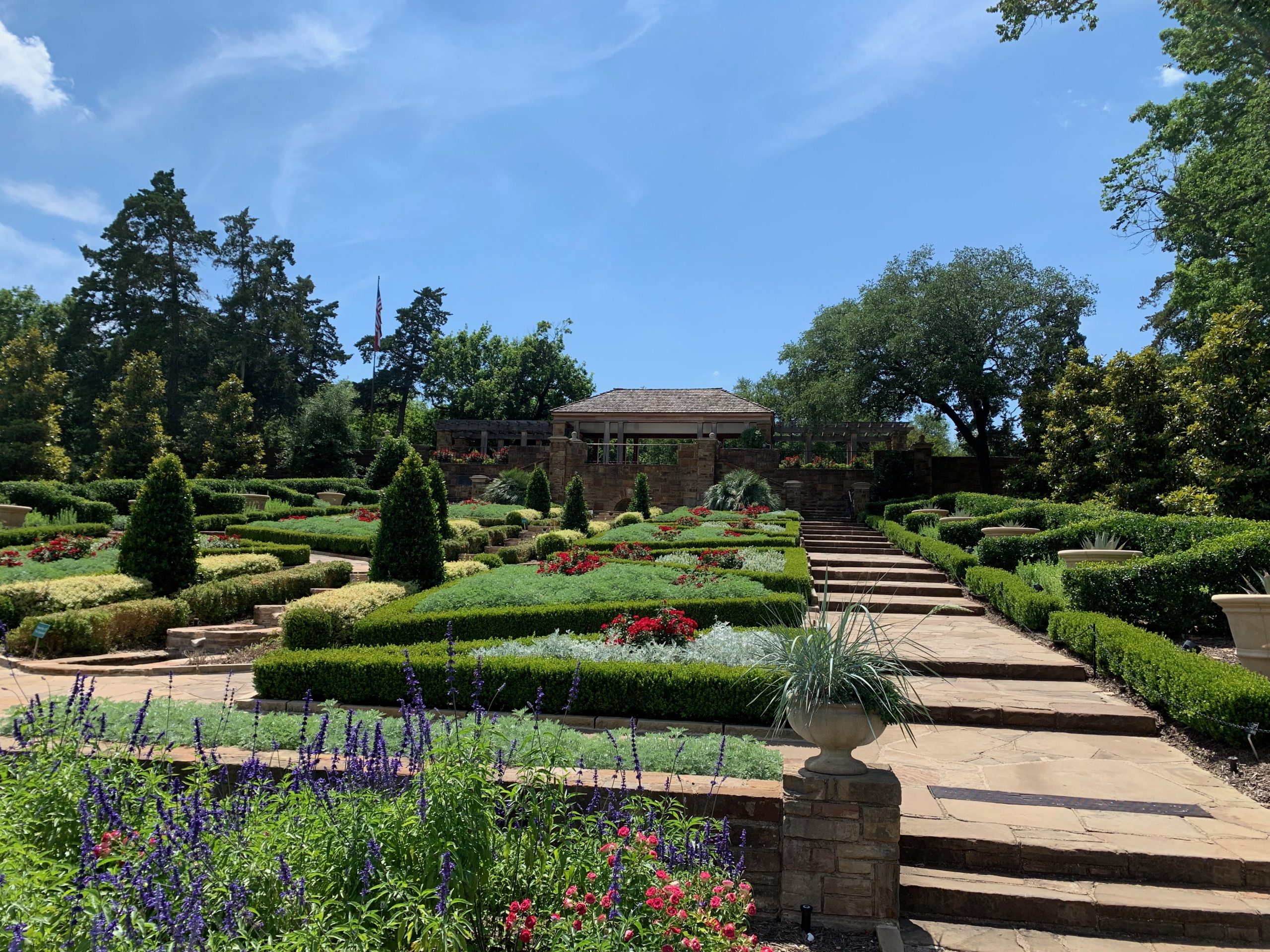 The Rose Garden at the Fort Worth Botanic Gardens in Fort Worth, TX.