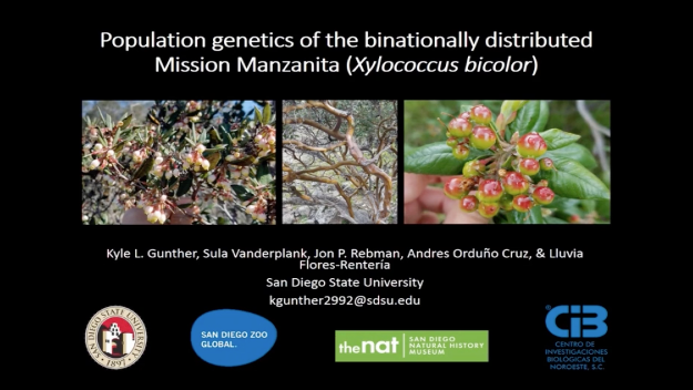 Screenshot of Population genetics of the binationally distributed Mission Manzanita (Xylococcus bicolor) video