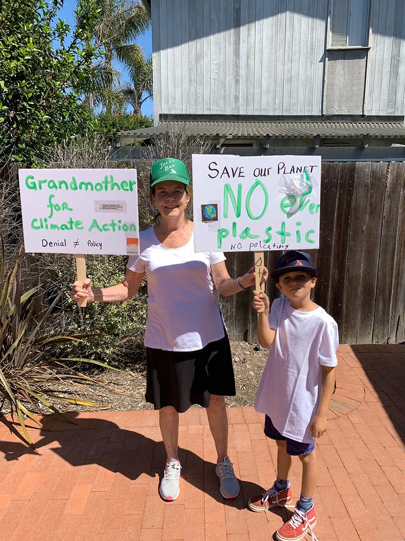 You can’t start them too young – Lindsay took her 8-year old grandson to the Ventura Climate March.