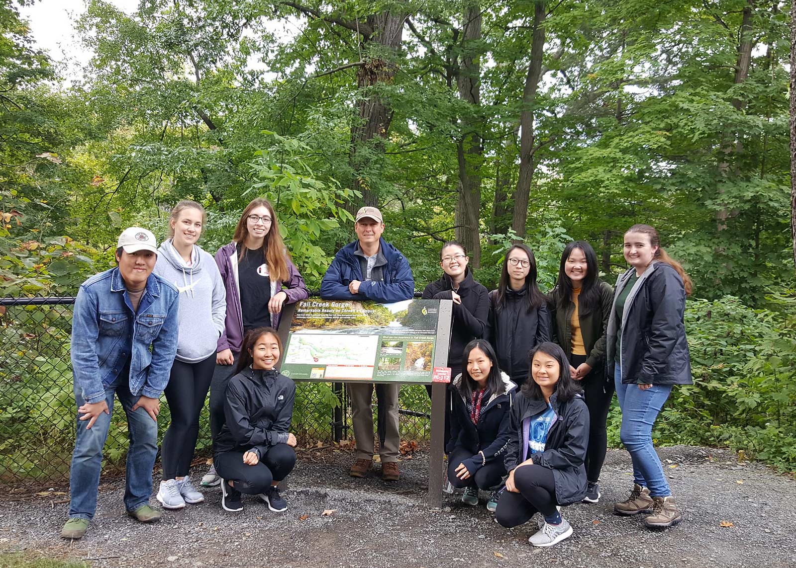 Todd is a House Fellow at one of Cornell’s residence halls, Flora Rose House, where he introduces students to nature through guided hikes to natural areas like Fall Creek Gorge, pictured here.