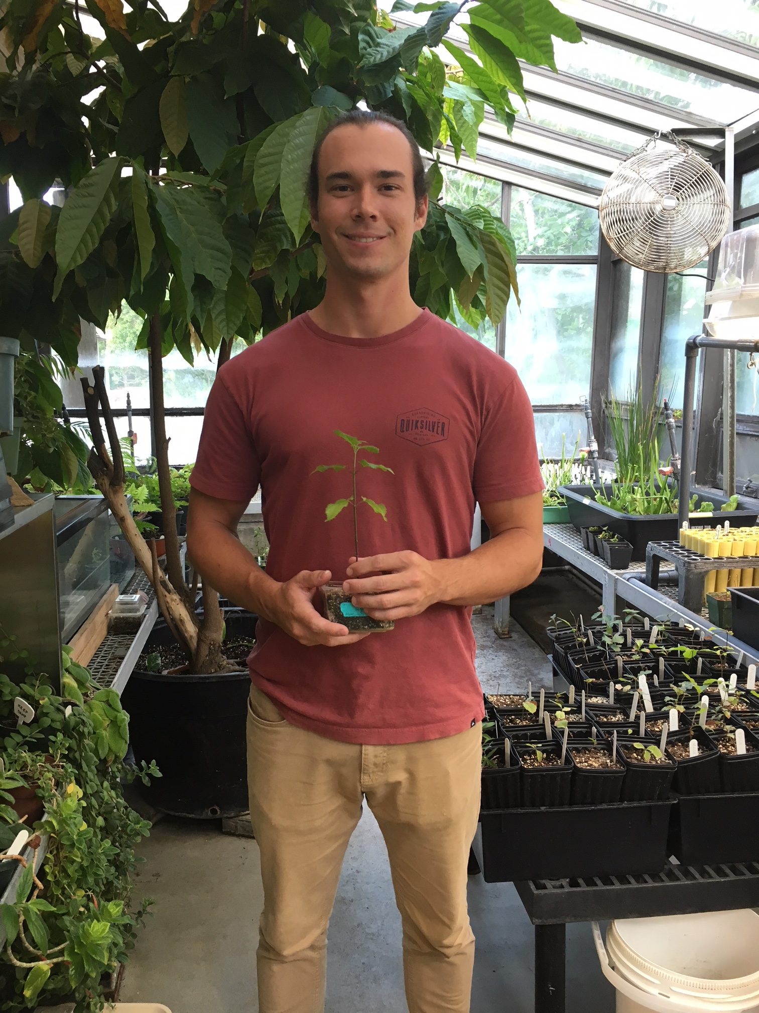 Devon Gordon of Lyon Arboretum at the CREW greenhouse.