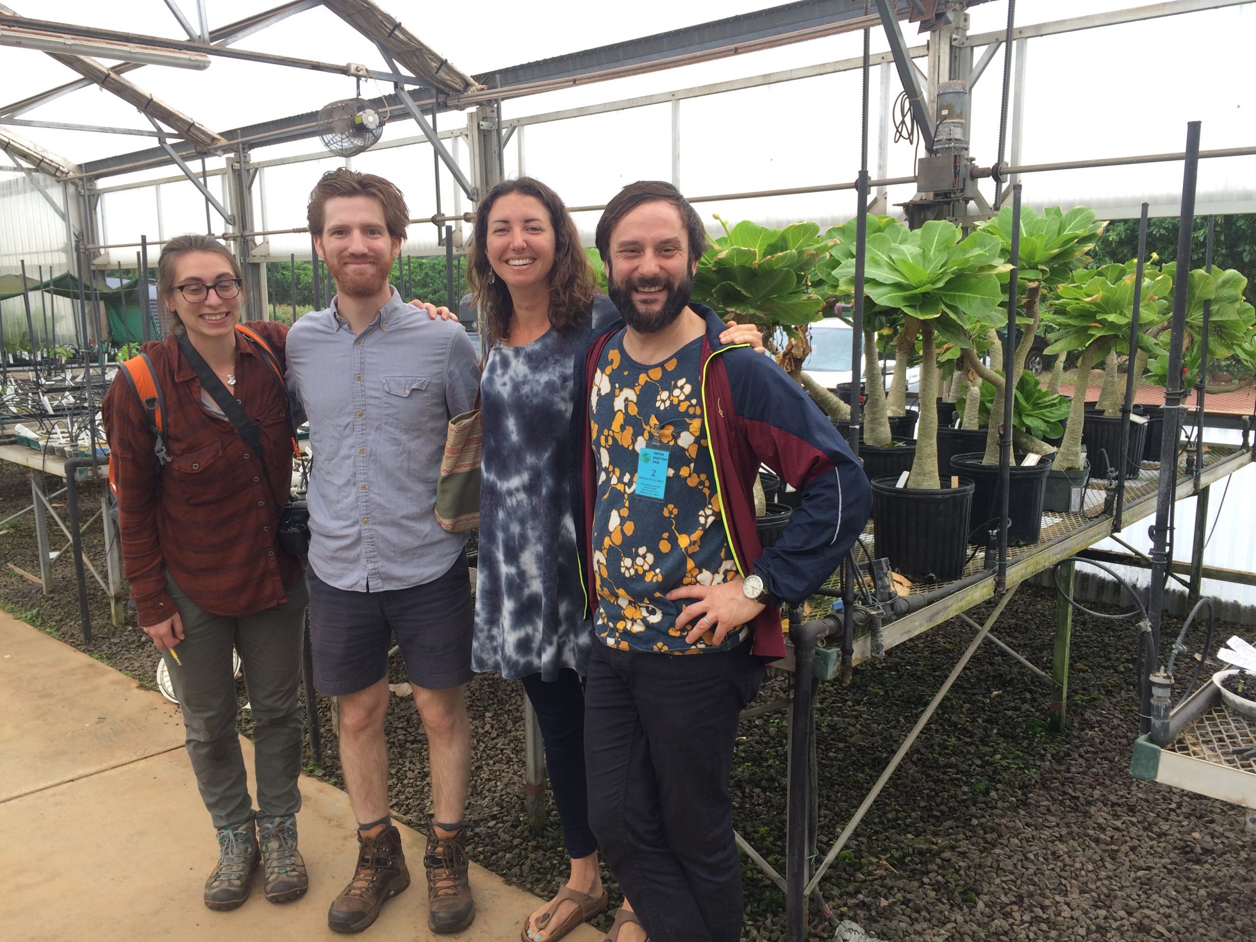 Jeremie Fant and his students Lauren Audi and Jordan Wood visited Seana Walsh at National Tropical Botanic Garden, home of the primary alula population.