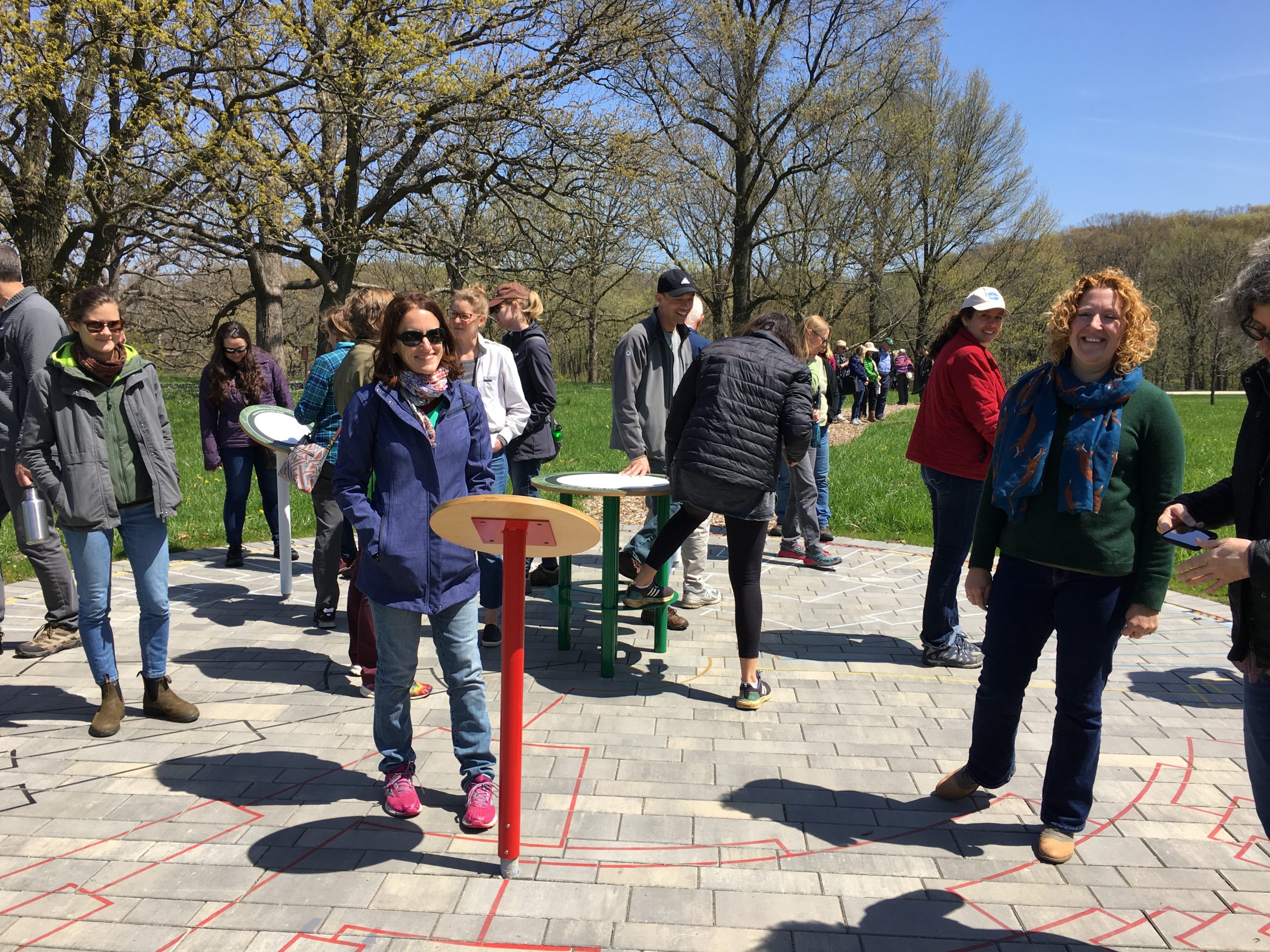 At Morton, the group got to explore the new Gateway to Tree Science exhibit, which includes this large oak phylogeny