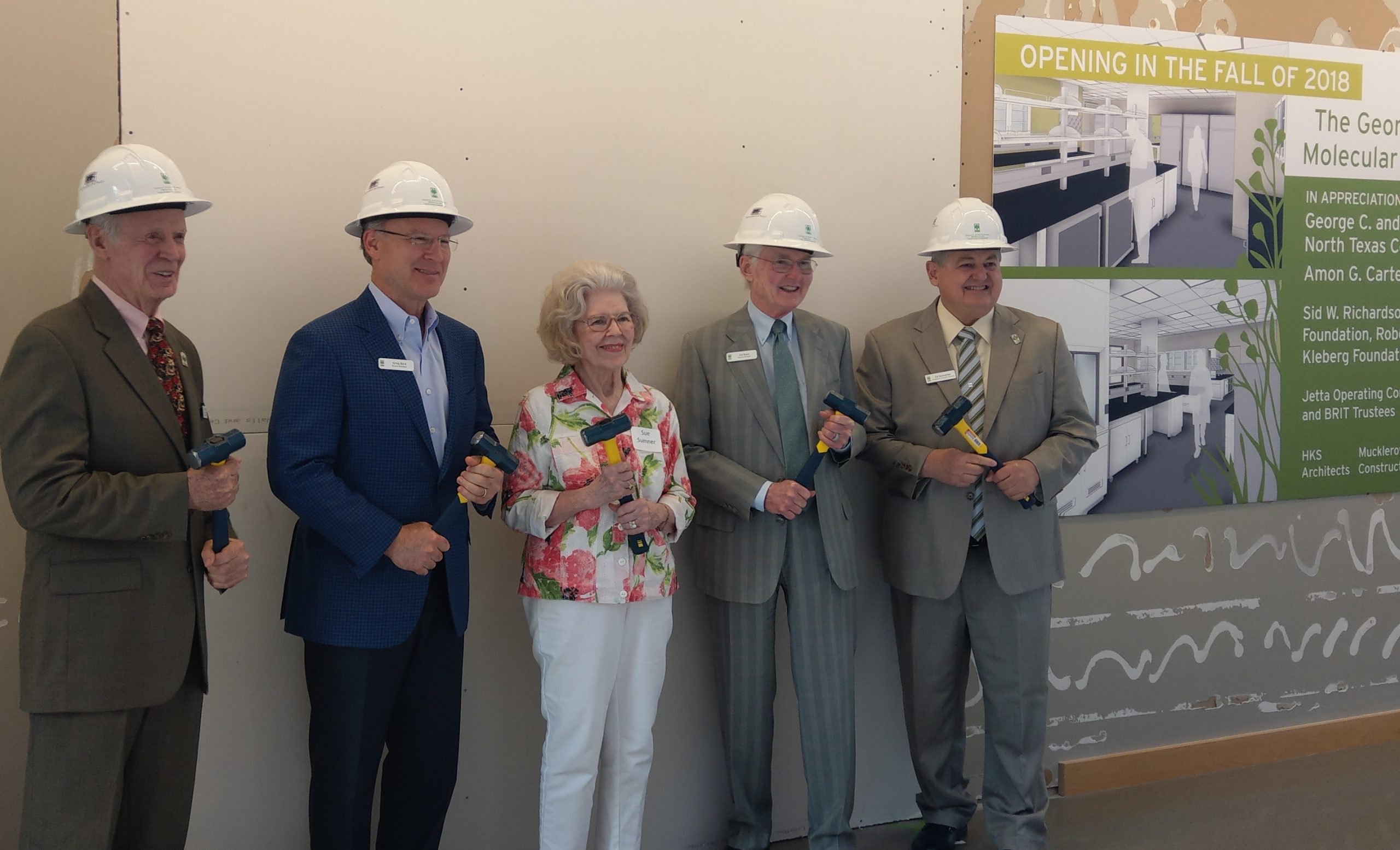 In August 2018, BRIT celebrated the beginning of construction of their upcoming Molecular Lab. The lab will help establish BRIT as a top-tier plant research and education organization. Executive Director and President Edward Schneider is on the far right.