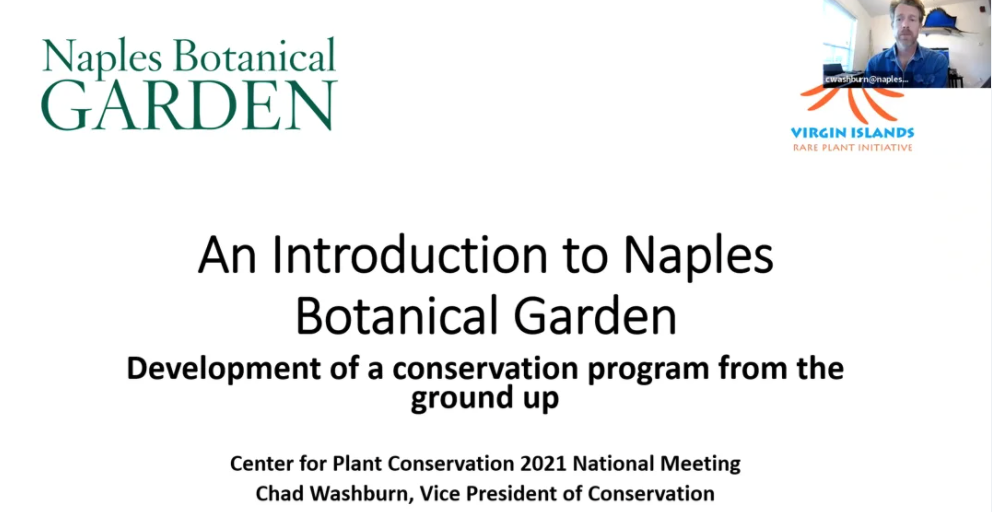 Screenshot from Introduction to Naples Botanical Gardens, Development of a Conservation program from the ground up video