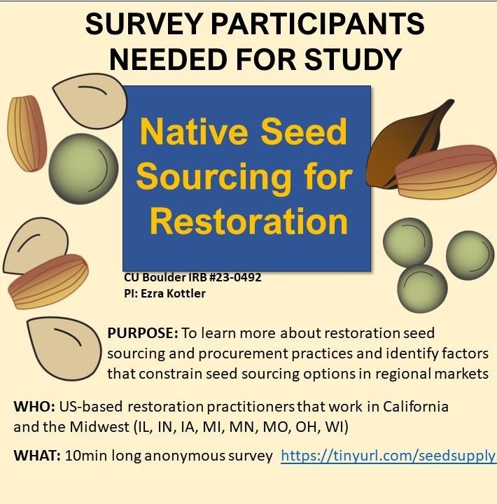Flyer - Participants wanted for survey on native seed sourcing for restoration
